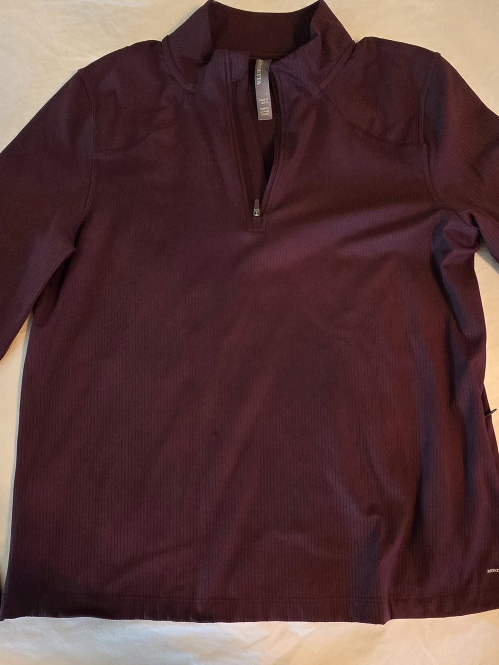 Mondetta Women’s Burgundy Quarter-Zip Long Sleeve Top Size L